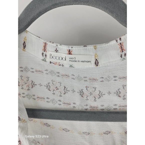 BECOOL szS, boho floral print long-sleeved blouse with tie in front - Picture 2 of 5